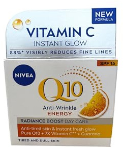 NIVEA Q10 Plus C Anti-Falten + Energizing Creme LSF 15 Tagespflege mit Vitamin C für müde und glanzlose Haut