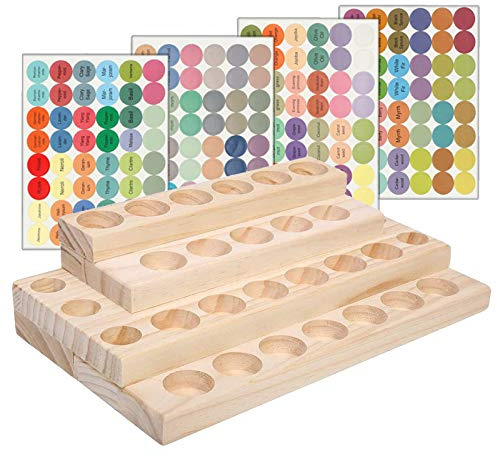 30 Slots Ätherisches Display Ständer Gestell Halter Organisator aus Holz - Bietet Platz für 10 15 ml ätherisches Öl-Flaschen - Ideales Aufbewahrungsbox Organisator für Ätherische Öle und Duftöle #4