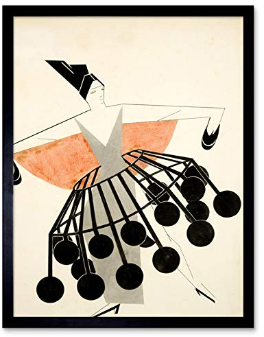 Artery8 Alexandra Exter Sketch Womans Suit Skirt Art Print Framed Poster Wall Decor 12x16 inch