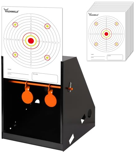 Highwild BB Trap Target (Airgun Only) with 10pcs 7 X 9 Paper Targets and 2 Spinner Targets