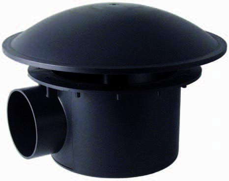 Pondlife Bodenablauf Teich, extra schwere PVC-Ausführung, 110 mm Anschluss, Deckel Ø 380 mm, seitlicher Abgang, für Folien- und GFK-Teiche, robuste Bauart