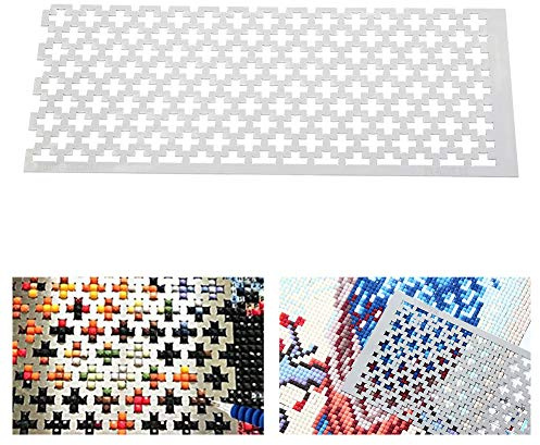 Garosa Diamantmalerei-Lineal, präzises Edelstahl-Messlineal, 6,2 x 2,8 Zoll, silber, für Diamant-Strassstickerei