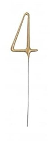 Gold Glitz Party Sparkler Number 4 (17cm) - Perfect for Birthday, Anniversary & Memorable Celebrations - 1 Pc