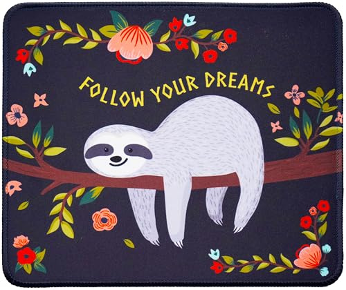 Silent Monsters Mouse Mat Size M 14 x 10 inches / 36 x 25 cm, Blue, Stitched Edges, washable & rollable Mouse Pad, Gaming Home Office Mousemat, Mousepad non-slip & quiet, Desk Mat