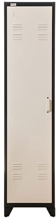 Jet-Line | Aktenschrank | Metallschrank | Schrank | Metall | Spind PETROW | dunkelgrau-weiß | 1-türig | Stahlschrank | Kleiderschrank | Büromöbel