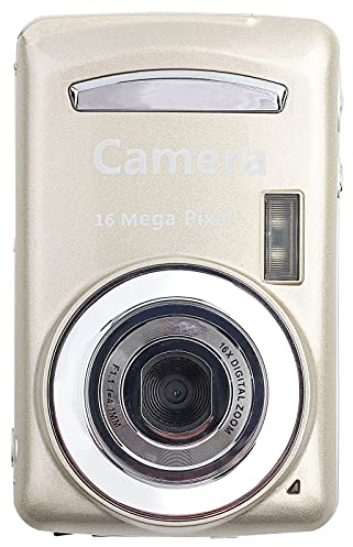 Digitalkamera, Digital Camera Vintage, FHD 720P Digitalkamera für Kinderkamera 16-facher digitaler Zoom, Kompaktkamera zum Einstellen und Fotografieren Kleiner tragbarer Kamera für Jugendliche (Gold)