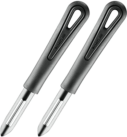 Westmark 2 Sparschäler mit feststehender Klinge, Gentle, Kunststoff/Edelstahl, Schwarz, 280622E3