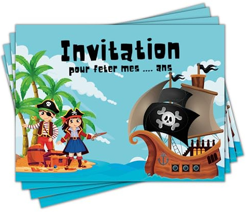 Magik Moments Kreativ-Set Einladung Geburtstag Kinder zum Rubbeln | Piratenmotiv | 10 Karten mit Stickern, Umschlägen und goldenen Aufklebern | originelle Idee für Geburtstagsfeier