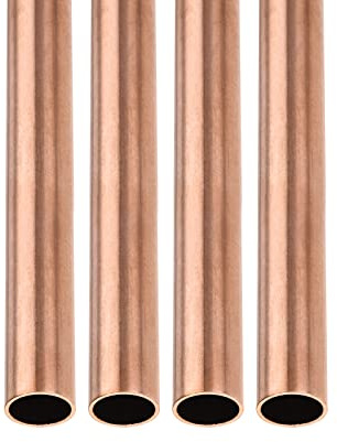 DTGN 16mm x 1mm x 200mm(ODxMuro TxL) Rame Tubo - 4pz - Buono per Macchinari Attrezzature Bricolage decorazionetivo Telaio - Rotondo Metallo Tubi