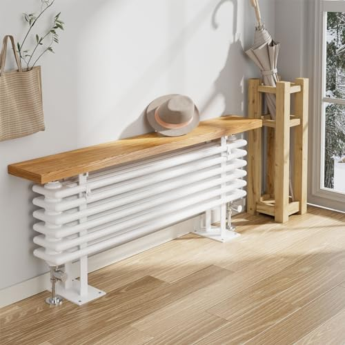 EMKE Design Heizkörper mit Ablage 1000x480mm, 2-in-1 Heizkörper Seitenanschluss Horizontal Doppellagig Weiß 674 Watt