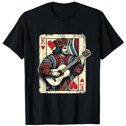 King Of Hearts Guitarist – Kartenspiel für Liebhaber von Vintage-Gitarren T-Shirt