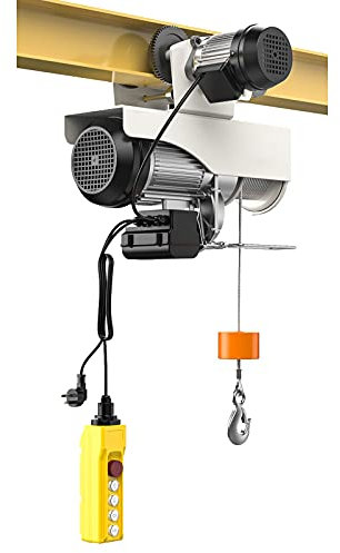 VNNHGB Paranco Elettrico da 580 W 200 kg/441 lb, Carrello Elettrico con Motore Orbitale da 80 W con Controllo del Cavo dell'albero di bilanciamento Orizzontale, 12m