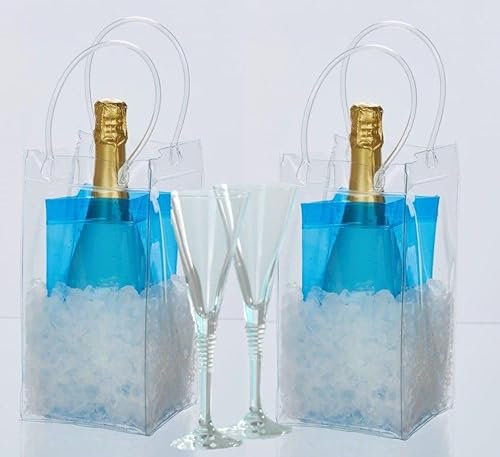 Flaschenkühlertasche, Getränkekühler, Picknicktasche, Kühltasche für Getränke, Flaschenkühler in verschiedenen Farben,2er-Set! (blau)