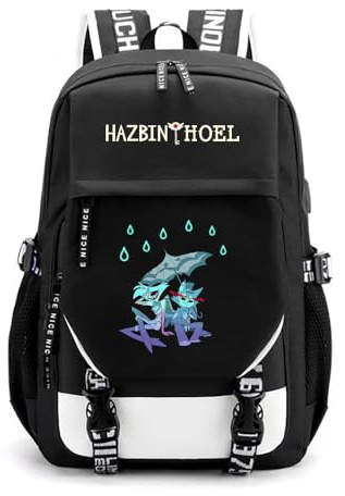 LKY STAR Hazbin Hotel Merch Leichtgewichtig Rucksack Canvas Schultasche Laptop Schultasche Freizeitrucksack for Mädchen Damen
