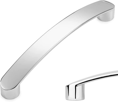 SYZOW 6 Stück Möbelgriffe Chrom poliert 224mm Lochabstand,Griffe für Küchenschränke Schrankgriffe für Schubladen