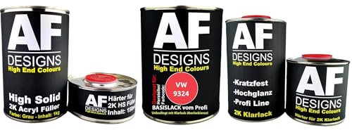 Alex Flittner Designs FÜR VW 9324 Conceptrot Autolack Set 2K HS Grundierung 2K Klarlack kratzfest Lackierung Smart Repair