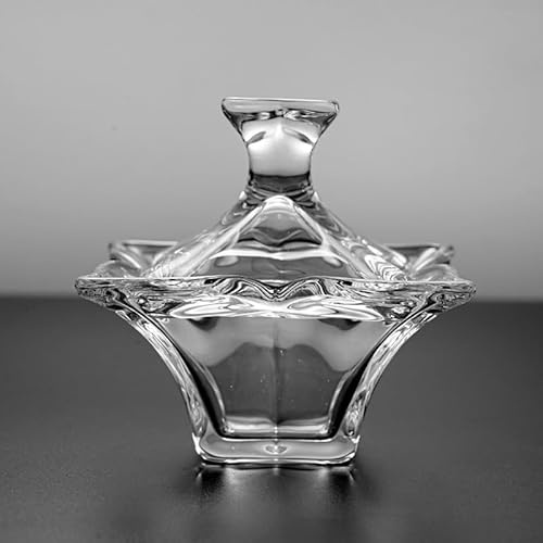 Bafnsiji D, 4PCS sucrier en Verre avec Couvercle, Pot de Bonbons en Verre, Pot de Buffet de Bonbons recouvert de Cristal, Petits Pots, Buffet de fête de Mariage décoratif à la Maison