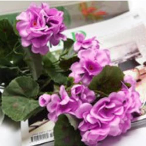 HXFFXHF Herbst Outdoor Künstliche Geranien Rote Azaleen Blumen Fake Blumen Home Decor Dekor für Garten-I