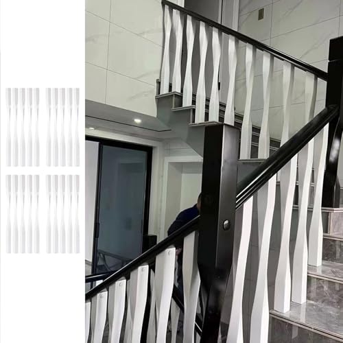 Barandilla Escalera Postes de Balaustre Barandilla de Madera para Escalera de Caracol Blanca, Barandilla de Escalera Interior con Poste Cuadrado de 2 Pulgadas, Barandilla de Escalera con Columna de 95