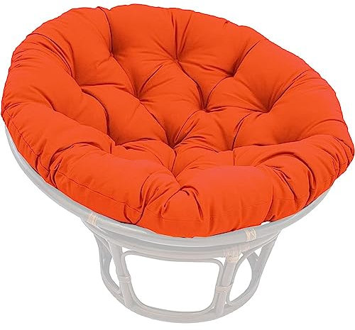 Rundes Stuhlkissen, weich und bequem, verdickt, drehbar, waschbar, einfarbig, Gartenstuhlauflage für Zuhause, Büro und Garten, Orange, 130 x 130 cm