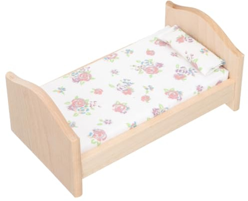 Garneck Mini Lit pour Poupées Meubles Miniatures De Maison De Poupée Jouet De Lit pour Garçon Fille