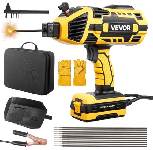 VEVOR Poste à Souder Portatif 20-120 A Machine à Soudage à l'Arc Portative, Réglage du Courant 5 Niveaux, Onduleur IGBT, Fonction de Démarrage à Chaud, Compatible avec Baguettes de Soudage 1,6-3,2 mm