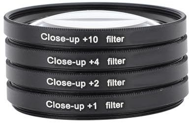 Elprico Nahlinsen Set Makrofilter Kit +1 +2 +4 +10 Dioptrien Optisches Glas Doppelgewinde Nahaufnahme Filter mit Schutzbeutel für Makrofotografie Kamera Objektiv