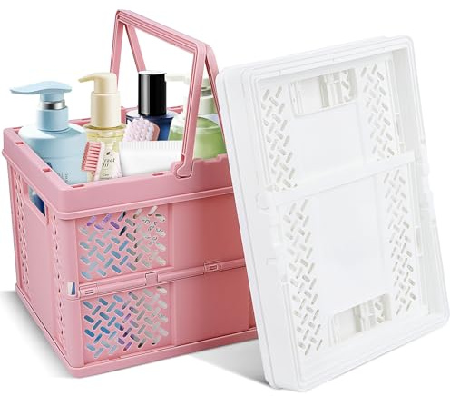 WDZGX Scatola Pieghevole Robusta ida Cassetta in Plastica 23 x 17 x 15 cm 2 Pezzi Con Manici per Riporre Cucina Camera da Letto Ufficio Crate Scrivania Mensola Cassetto