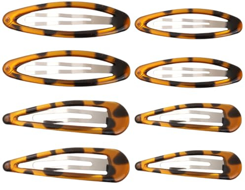 8 Clip per Capelli in Resina Epossidica, Clip per Capelli da Donna, Effetto Tartaruga, Doppio Manico, Clip per Capelli