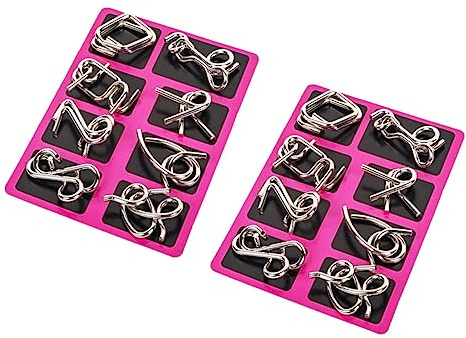 Supvox Edelstahl Drahtpuzzle 2 Stück Kinder und Erwachsene Interlock Entwirrungsspielring Stabile Metallringe Fidget und Denkspielzeug für Konzentration und Partyspiele