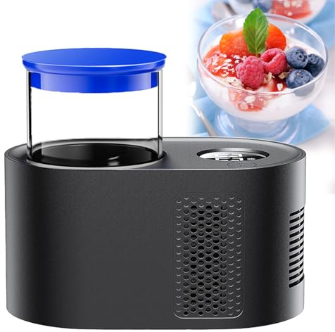 Feiphla Yogurtera,Yogurtera FríA Y Caliente,Gelato,con Temporizador con Pantalla LCD,Ideal para Hacer KéFir, Yogur Griego Y Queso Fresco Black