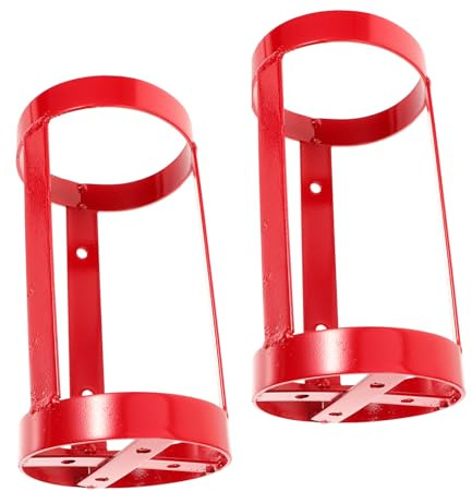 Mikinona 2 Pièces Cadre de Cylindre d'extincteur Support de sécurité Incendie Support d'extincteur sécurisé Cadre de Montage pour extincteur Solide Mini Extincteur Red