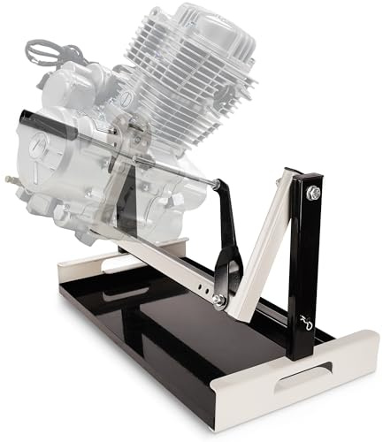 Tuoksullxm Motorcycle Engine Stand - Compatible with Vertical Single Cylinder 2 & 4 Stroke Engines for Honda Yamaha Kawasaki Suzuki ATV Dirt Bike 8 Angle Adjustable