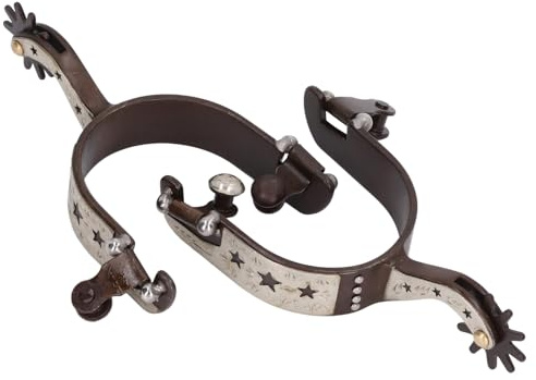 UUNPODDO Speroni Vintage Marroni per Cavalli con Motivo a Stella, Speroni Western per Cowboy, Speroni in Ferro per Equitazione all'Aperto, Speroni Resistenti alla Ruggine con Bocca a U per