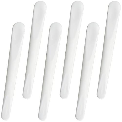 LIIMZII 6 Pcs Cosmetic Spatula, Mini Makeup Mask Spatula, Cosmetic Plastic Spatulas, Small Facial Cream Spoon, Face Beauty Applicator Tool, Cosmetic Mixing Sampling Brush (White)