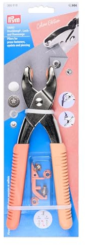 Prym 390918 Vario Pliers Apricot - for Press Studs, Eyelets, Rivets & Jeans Buttons - Includes Hole Tool - Ergonomic Handle - Versatile Sewing Accessories