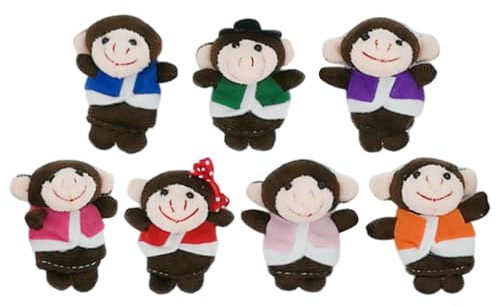 Tier-Fingerpuppe, Affen-Fingerpuppen - 7 Stück Fingerplüschtiere - Affenpuppen, Fingerpuppenspiel, Story Time-Lernhilfe Für Schule, Party, Spielzeit, Geschichtenerzählen