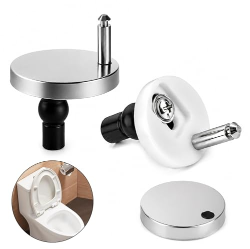 2 Pack Quick Release Toilet Seat Fixings with Hinges | Includes spare expanding rubber screws, nuts and bolts. Ideal for WC blind hole repair and replacement.