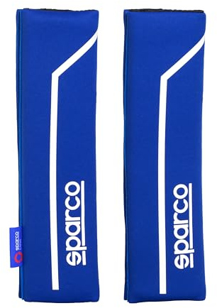 SPARCO SPC1200 Pillow Seat Belt, Blue/ White