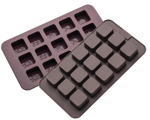 Pedrini Linea Dolci Stampo Cioccolatini Quadrati, Silicone, Giallo