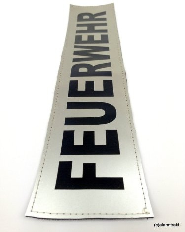 FEUERWEHR 3M Reflex-Rückenschild 38x8cm matt silber