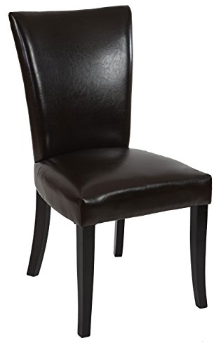 Mendler 6er-Set Esszimmerstuhl Chesterfield, Stuhl Küchenstuhl, Nieten FSC®-Zertifiziert - Kunstleder, braun, dunkle Beine