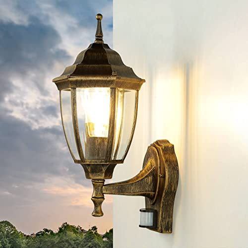 antico lume con sensore di movimento IP43 E27 230V Luce per esterni lampada da parete lampada parete illuminazione CORTILE GIARDINO ESTERNO SENSORE