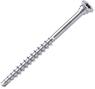 Sihga L-BOHRFIX® MB | Terrassenschrauben aus gehärtetem, rostfreiem Edelstahl Inhalt 200 Stück, L-BohrFix MB 5,0 x 80 mm