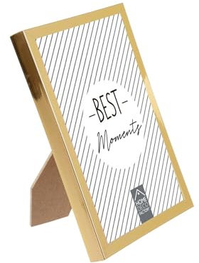 HOME DECO FACTORY - HD5082 Cadre Photo Doré 10x15 cm, Décoration Murale avec Support Intégré, Entretien Simple, Convient Salon ou Chambre, Dimensions 19x10x1.5 cm, Doré