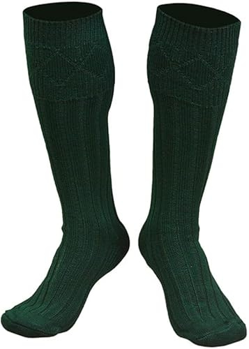 Boolavard 1 pare de Calcetines de Disfraces, Calcetines Oktoberfest para Mujeres y Hombres en Marrón, Verde, Negro, Gris, Blanco 35-47 (L : 42-43, Verde)