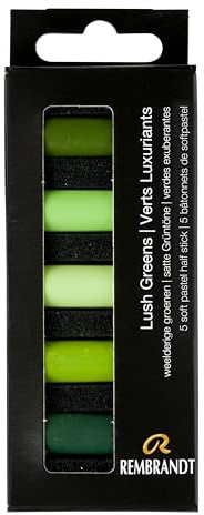 Rembrandt Professional Soft Pastel Set Lush Greens | 5 Half Pastels
