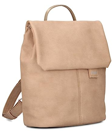 Zwei Damen City-Rucksack Mademoiselle.M MR8 4 Liter klassisch-eleganter Damenrucksack, Magnet-Verschlussklappe, Hauptfach mit Reißverschluss, gepolstertes Trennfach, Rückenpolsterung (nubuk-sand)