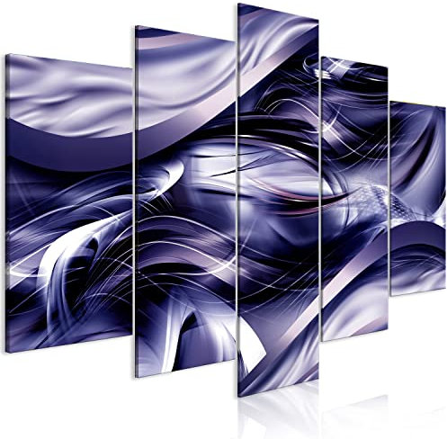 murando Acoustic Canvas Wall Art Abstract 200x100 cm / 79x40 picture with acoustic foam sound absorption print image Artwork 5 pcs room acoustics soundproofing 3D Effect Texture violet a-A-10074-b-a