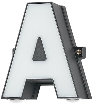 Jandei – Buchstaben mit LED-Lichtern, Wandleuchten mit 3000 K Warmem Lichtton, IP54 für Innen- und Außendekoration, aus Schwarzem Aluminium. Maße: 13 cm x 5,5 cm (A)